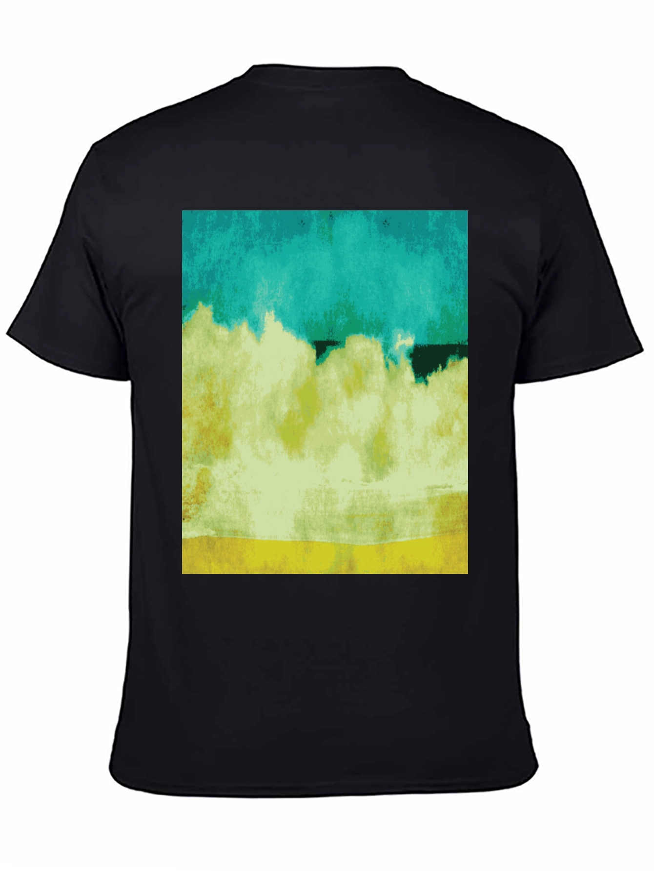 Abstract Landscape Graphic Black T-Shirt