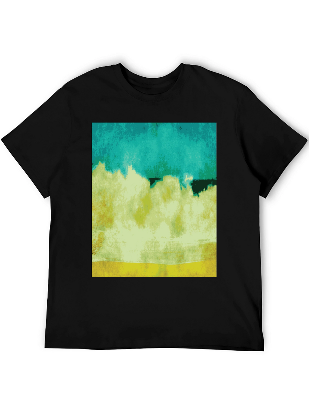Abstract Landscape Graphic Black T-Shirt