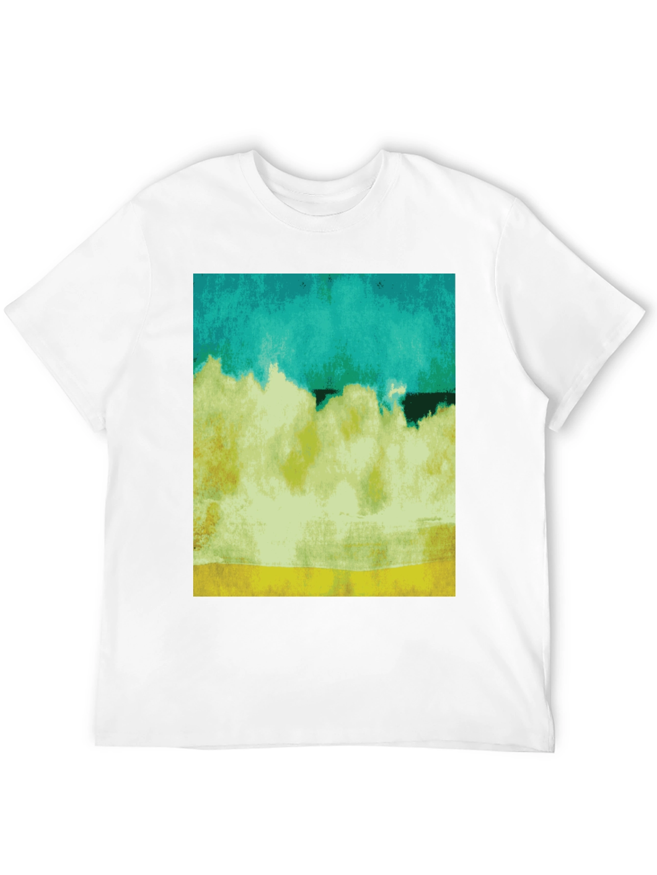 Abstract Landscape Graphic Black T-Shirt