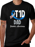 T1D Dad Diabetes Awareness Graphic T-Shirt