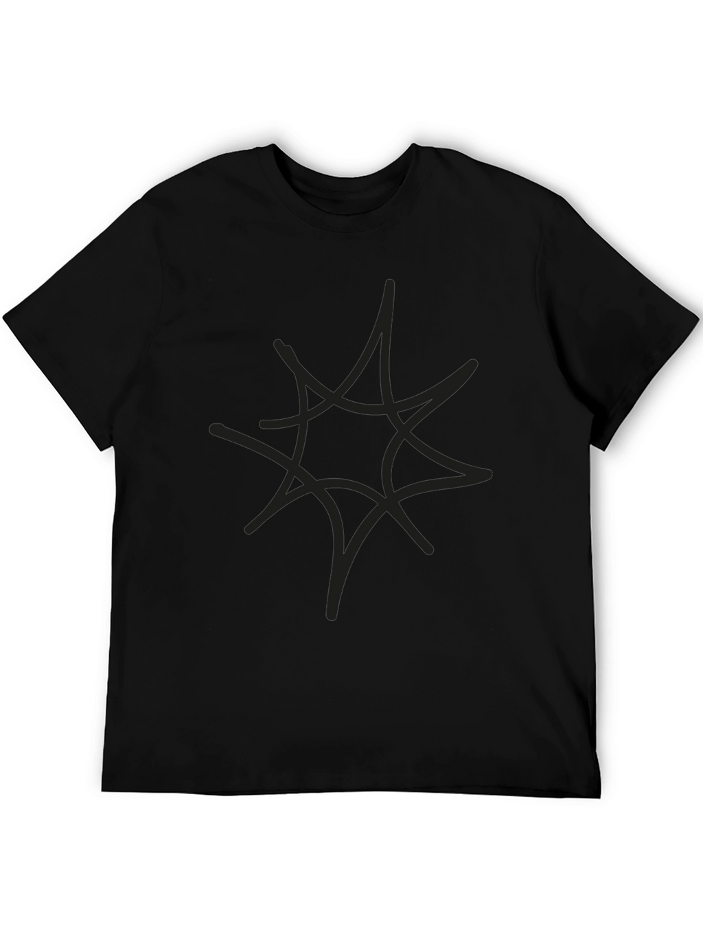 Mens Black Graphic Tee - Abstract Star Design
