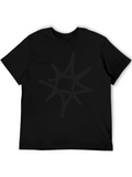 Mens Black Graphic Tee - Abstract Star Design