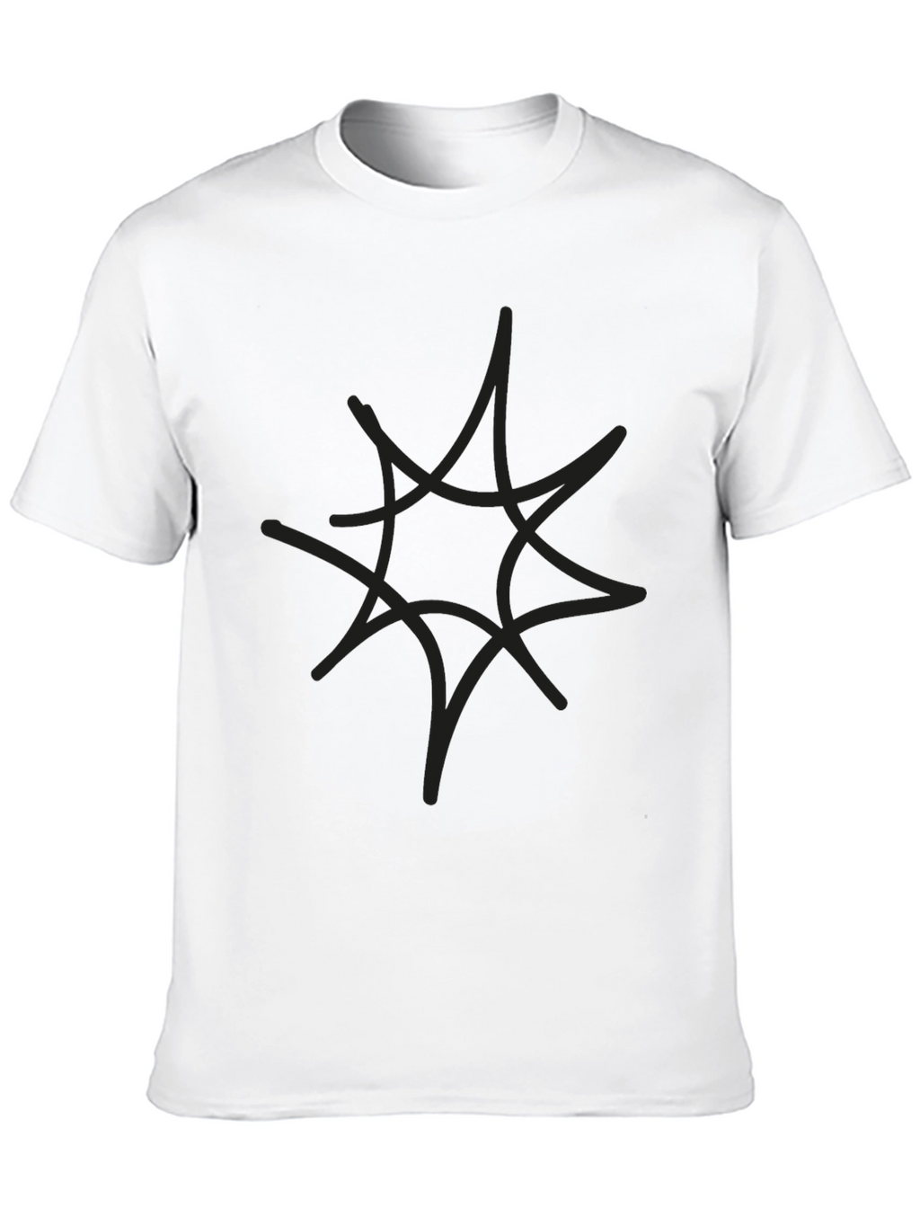 Mens Black Graphic Tee - Abstract Star Design