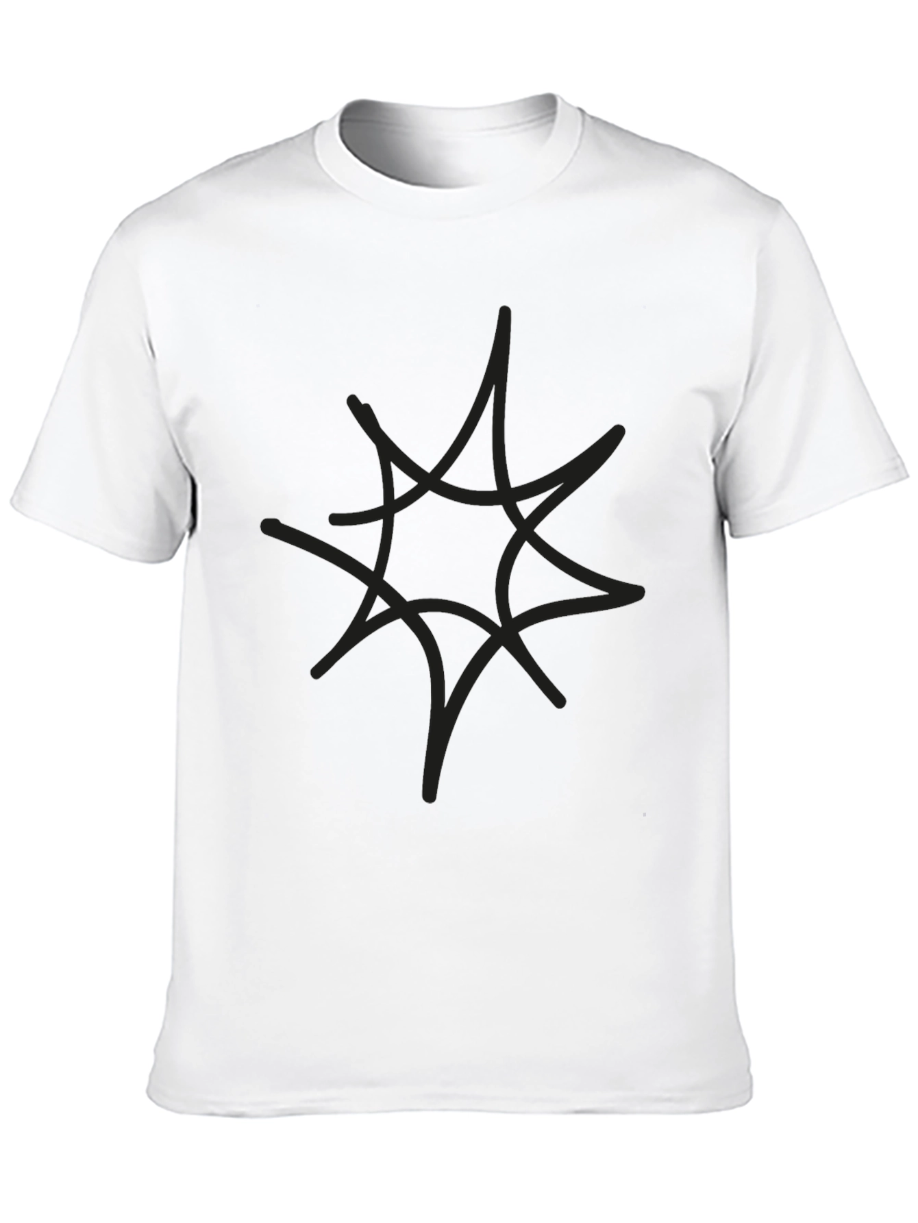 Mens Black Graphic Tee - Abstract Star Design