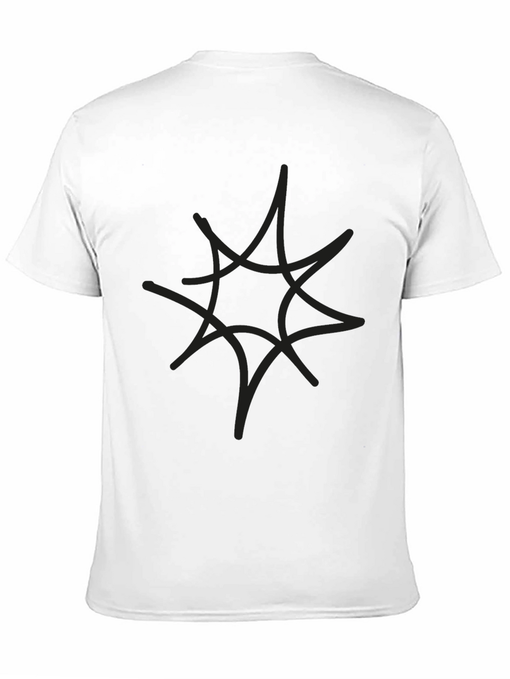 Mens Black Graphic Tee - Abstract Star Design