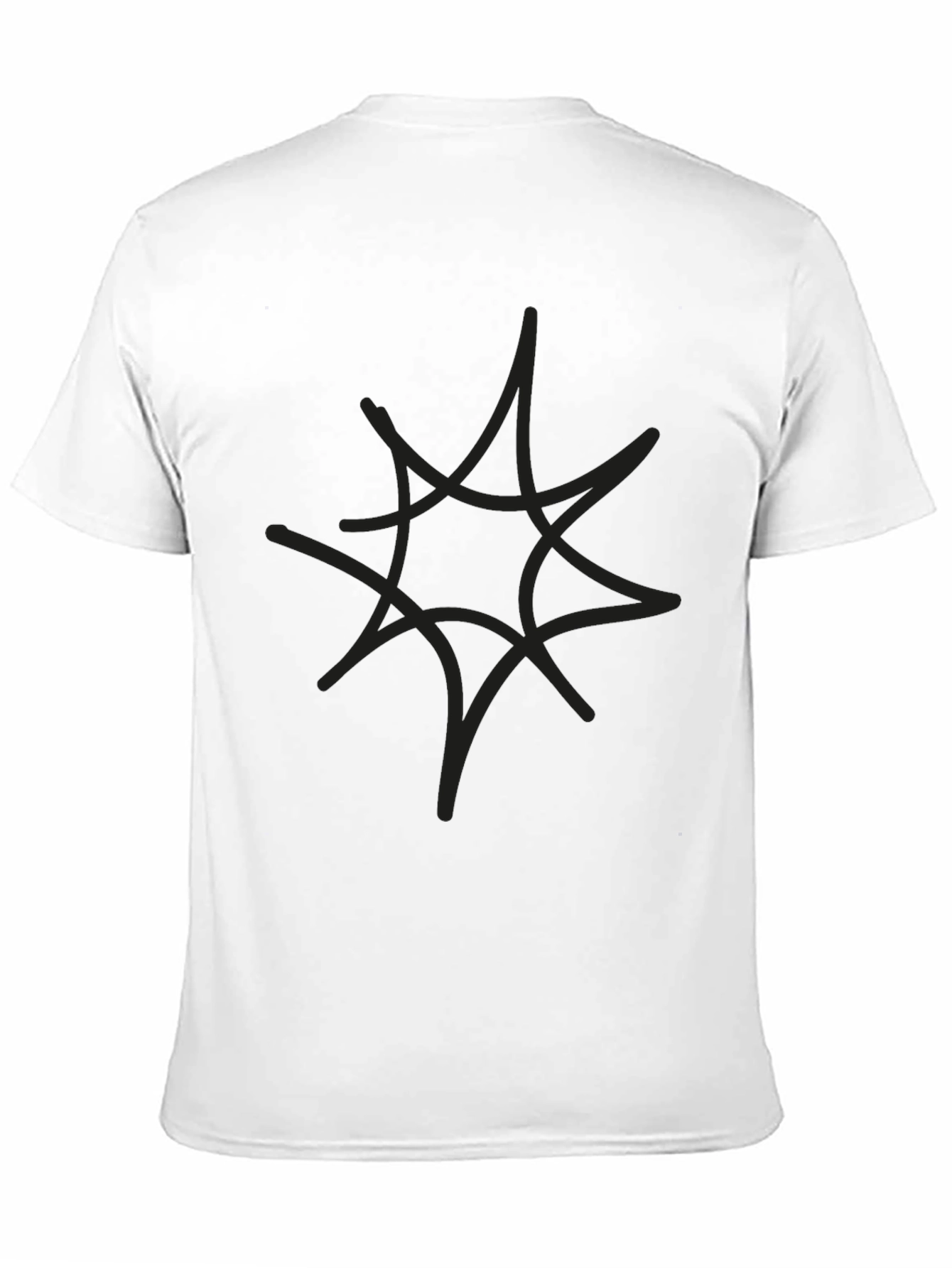 Mens Black Graphic Tee - Abstract Star Design