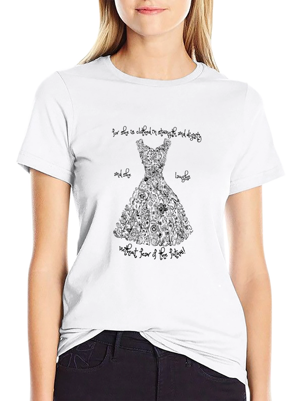 Elegant Dress Graphic Tee - Strength & Dignity