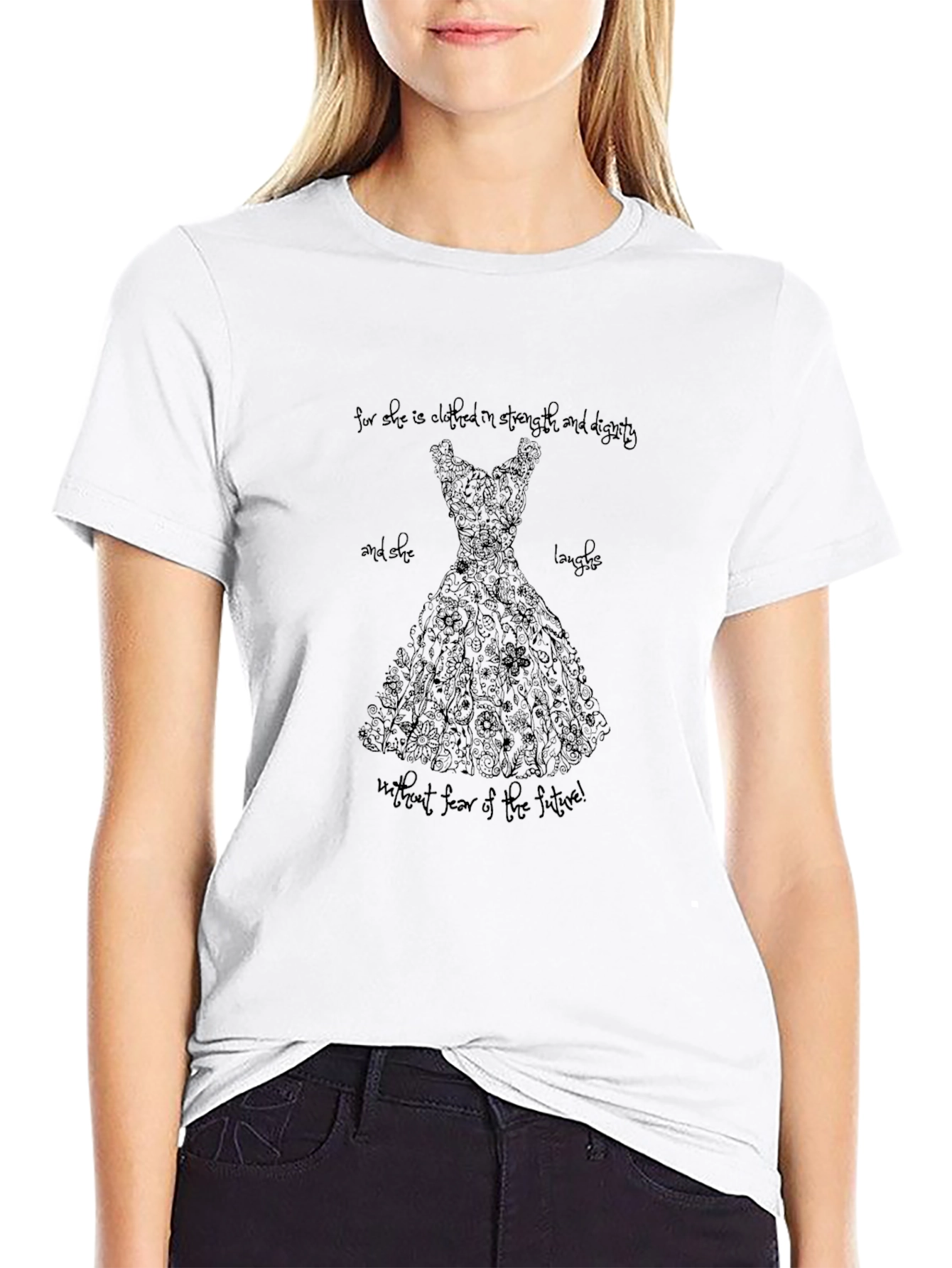 Elegant Dress Graphic Tee - Strength & Dignity