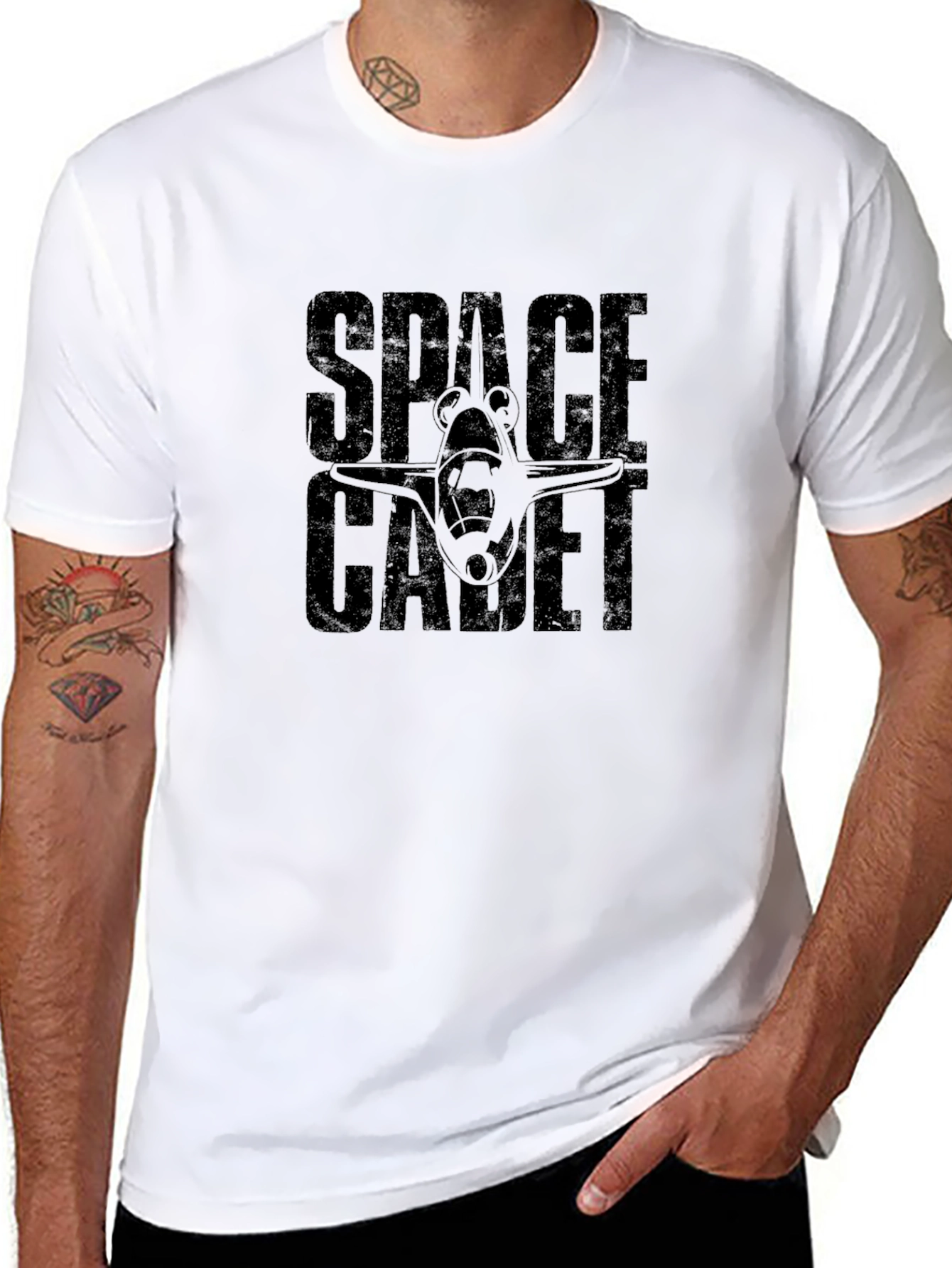 Space Cadet Graphic T-Shirt - Black Cotton Blend