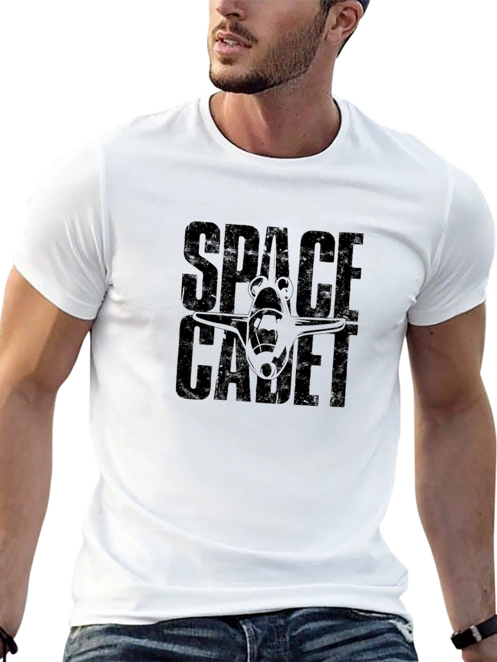 Space Cadet Graphic T-Shirt - Black Cotton Blend