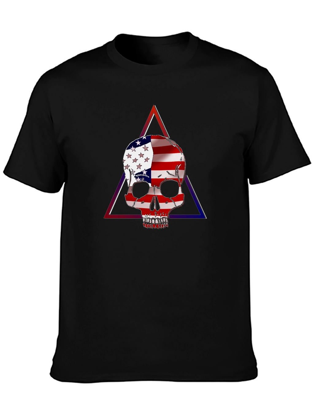USA Flag Skull Graphic T-Shirt - Patriotic Fashion