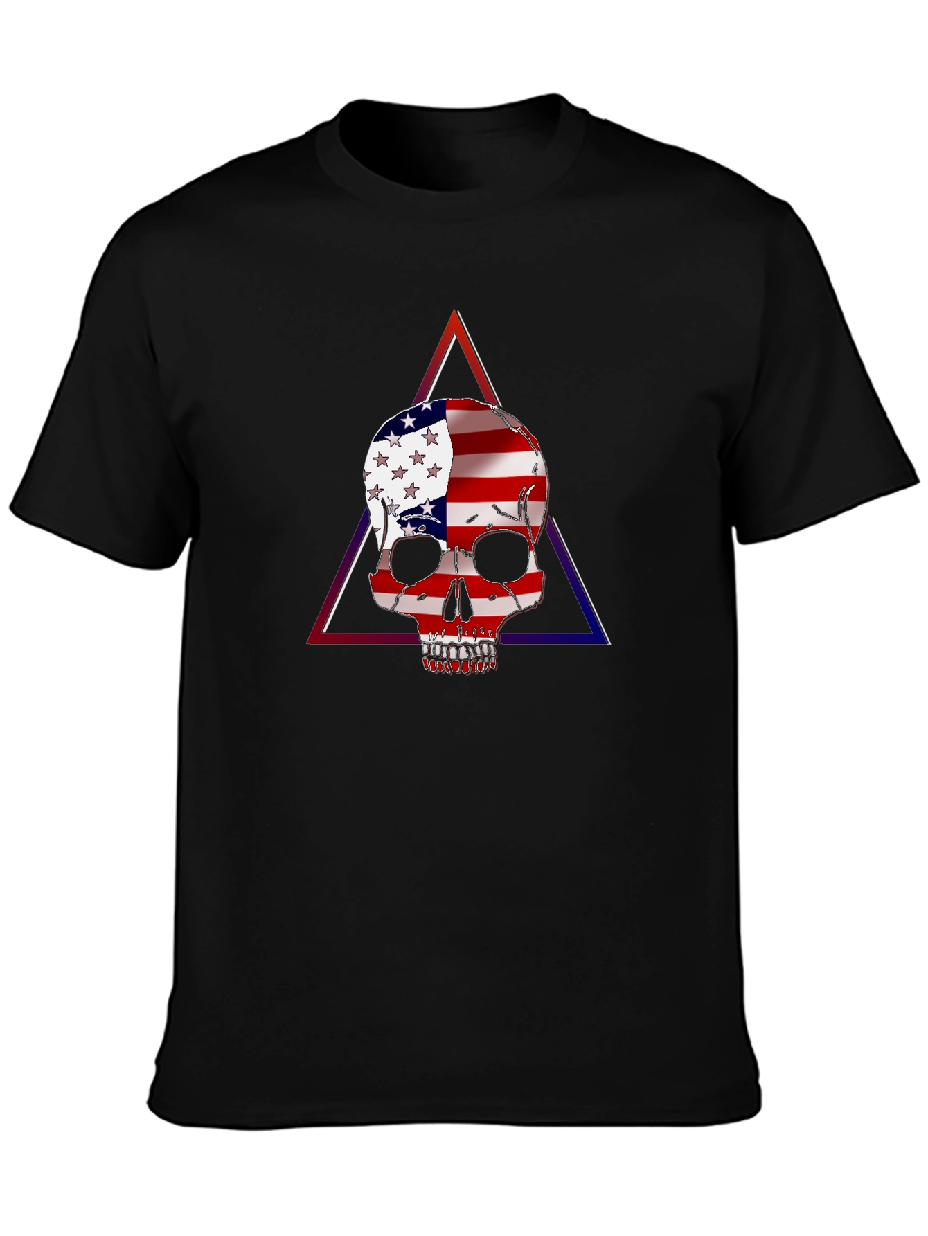 USA Flag Skull Graphic T-Shirt - Patriotic Fashion