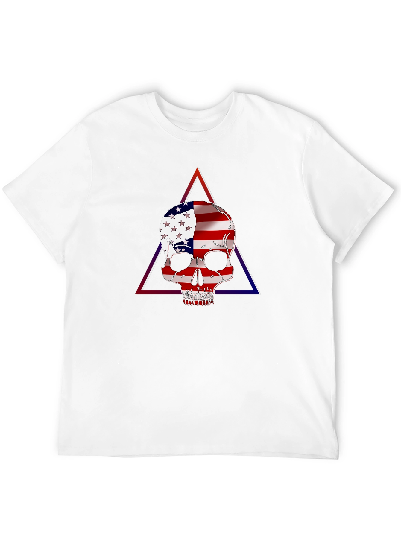 USA Flag Skull Graphic T-Shirt - Patriotic Fashion