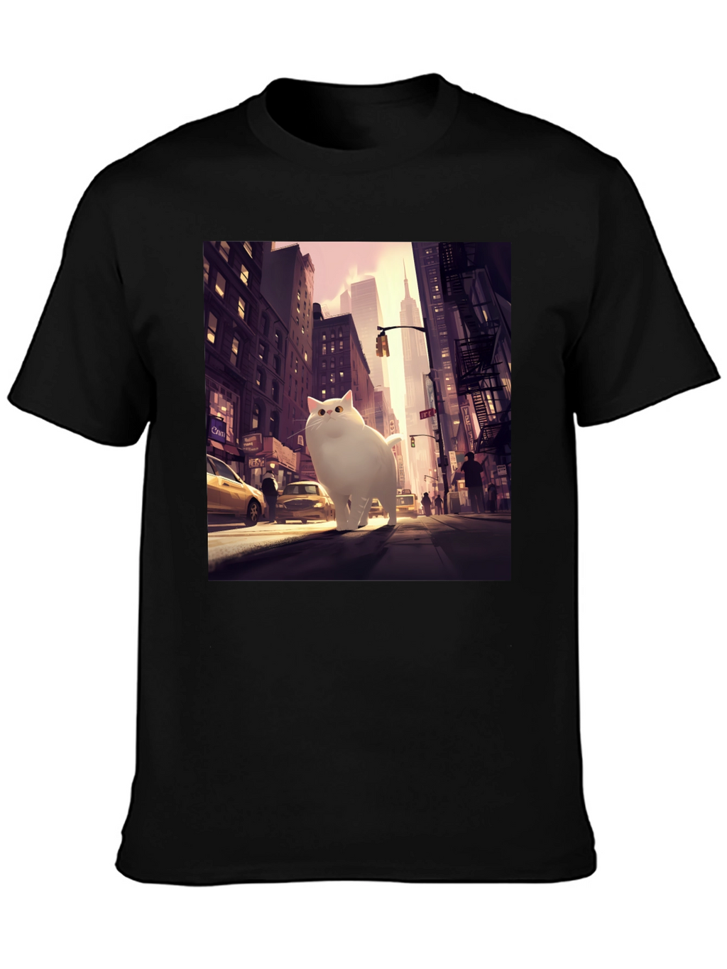 Giant Cat in City T-Shirt