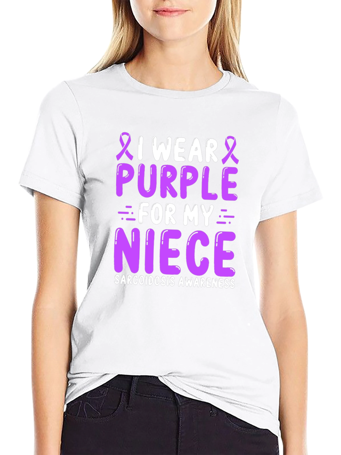 Purple Sarcoidosis Awareness Niece T-Shirt