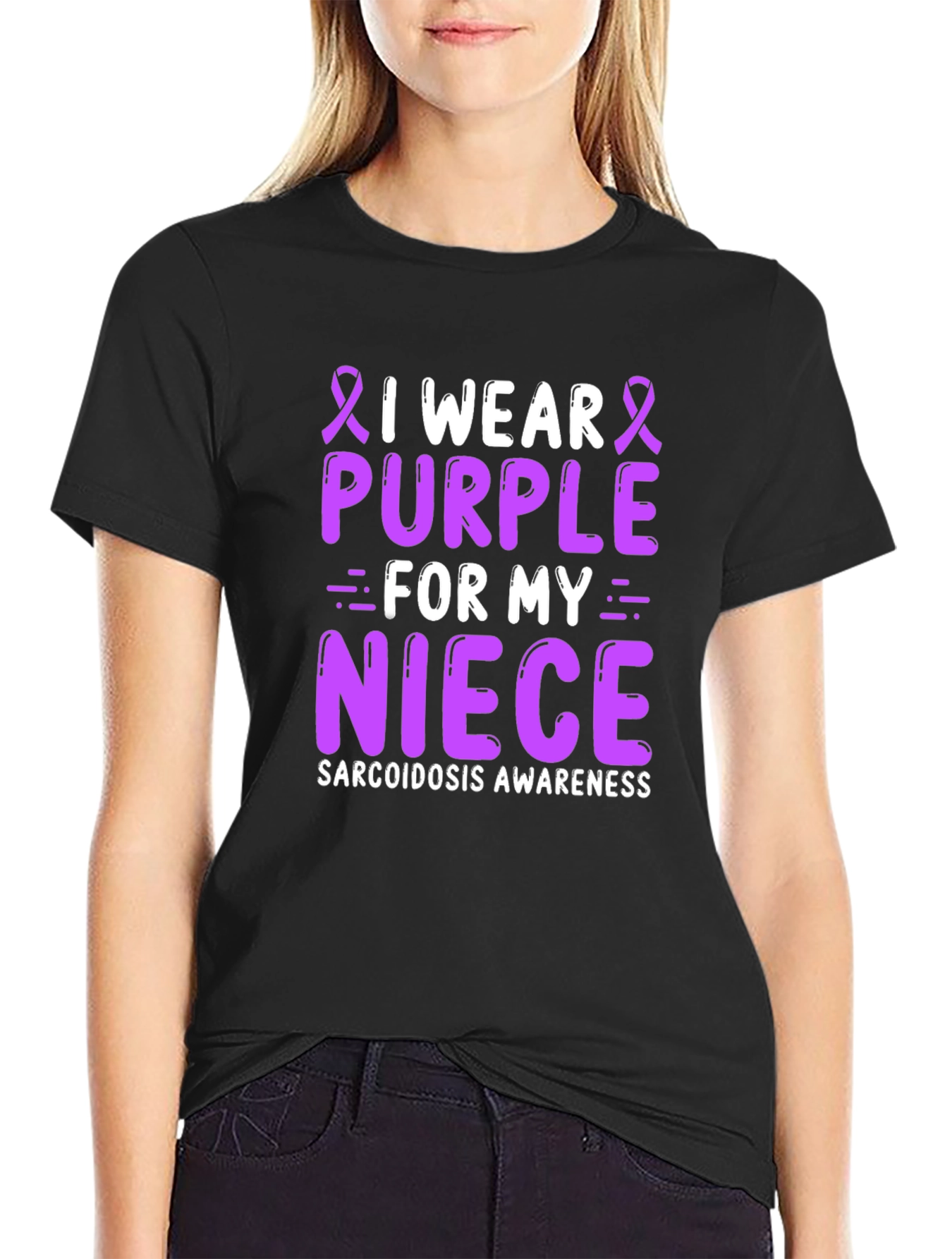 Purple Sarcoidosis Awareness Niece T-Shirt