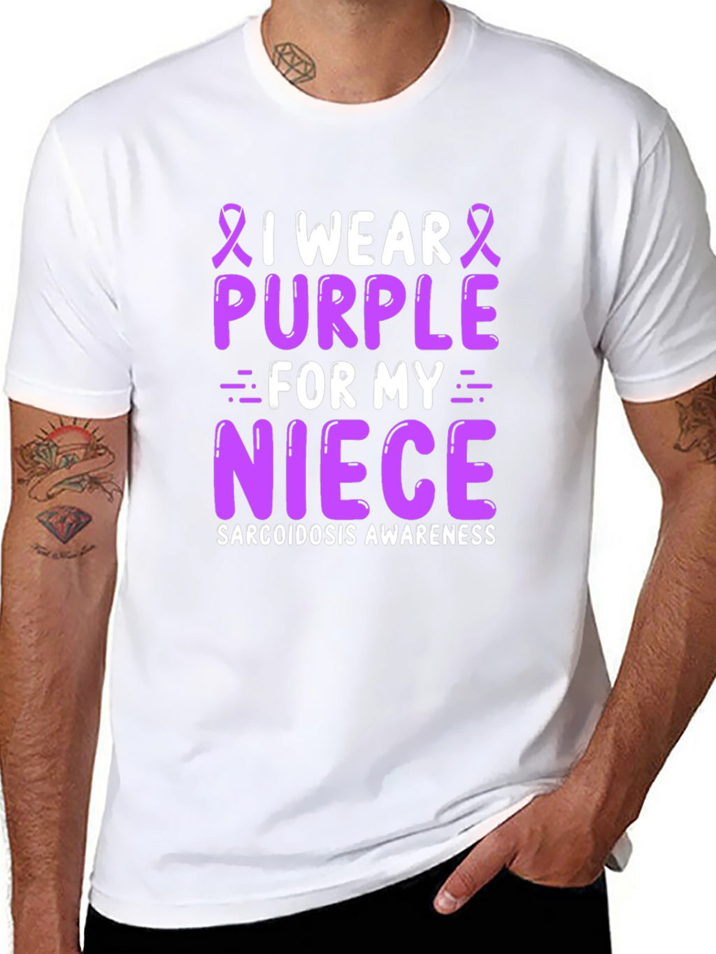 Purple Sarcoidosis Awareness Niece T-Shirt