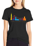 San Francisco Skyline Graphic Tee - Black Cotton Blend
