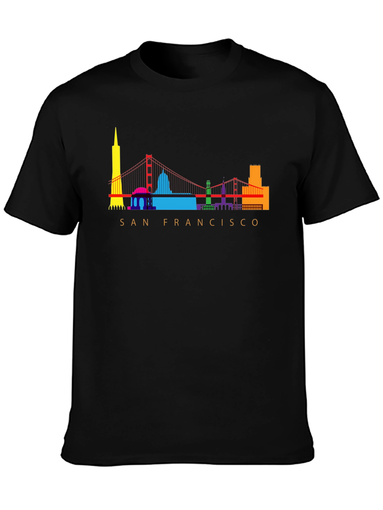 San Francisco Skyline Graphic Tee - Black Cotton Blend