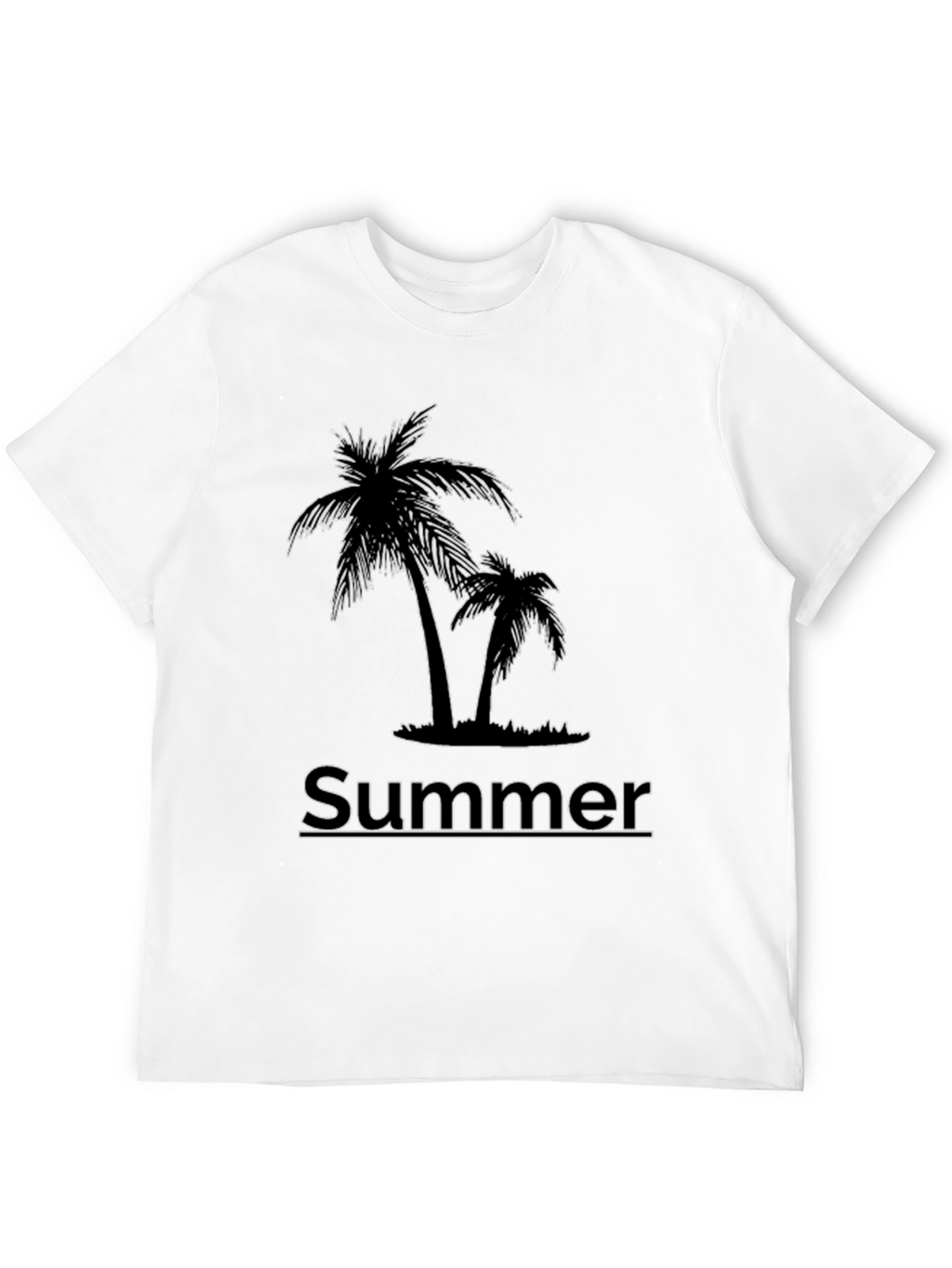 Summer Palm Tree Graphic T-Shirt - Black