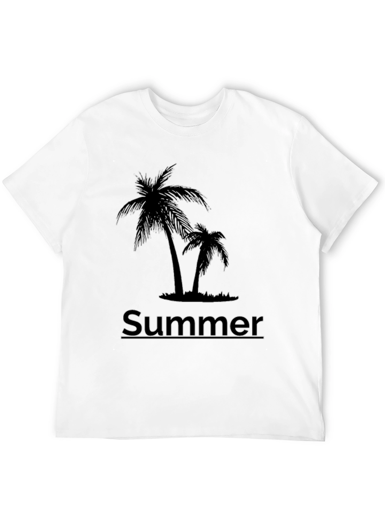 Summer Palm Tree Graphic T-Shirt - Black