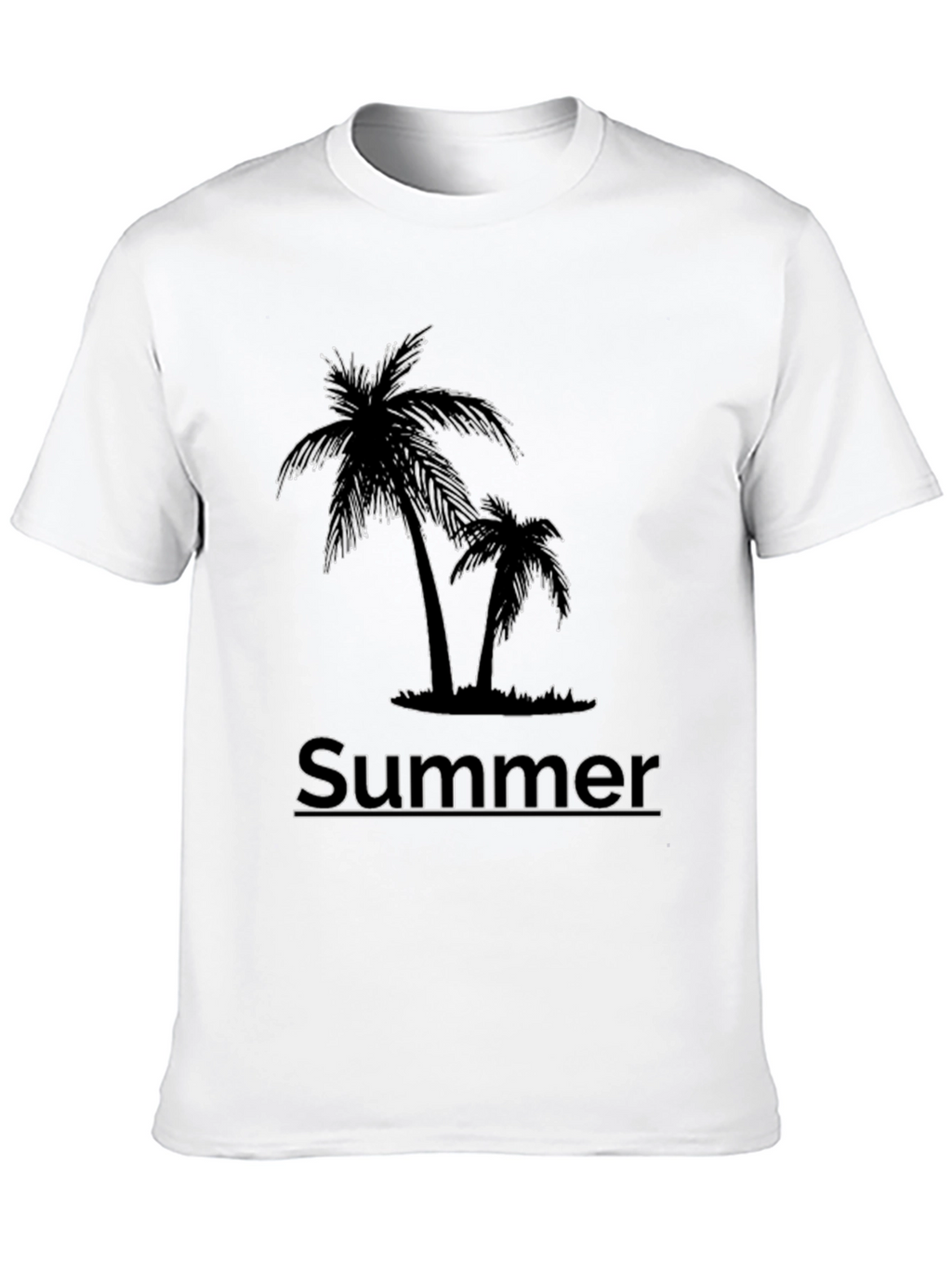Summer Palm Tree Graphic T-Shirt - Black