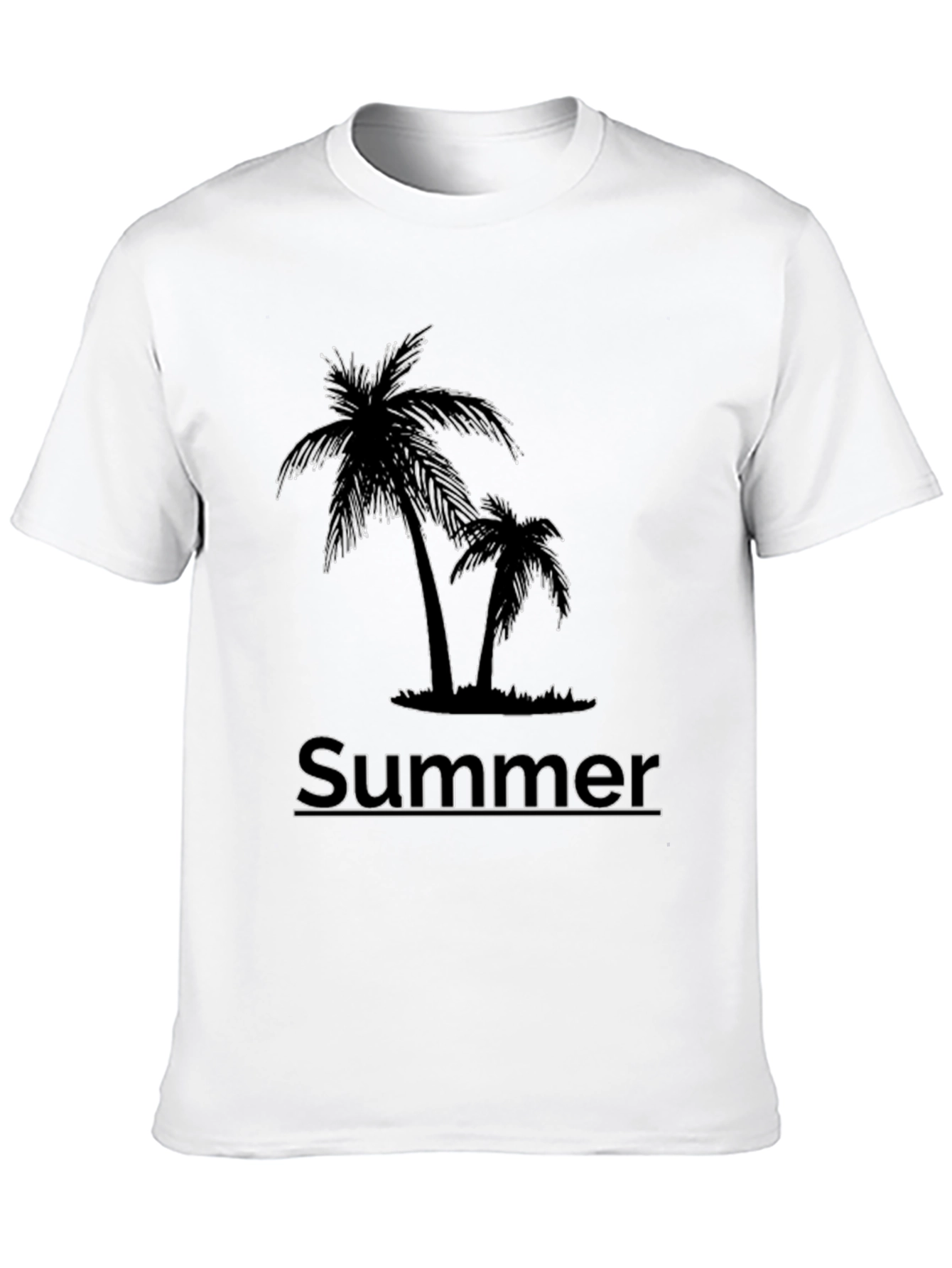 Summer Palm Tree Graphic T-Shirt - Black