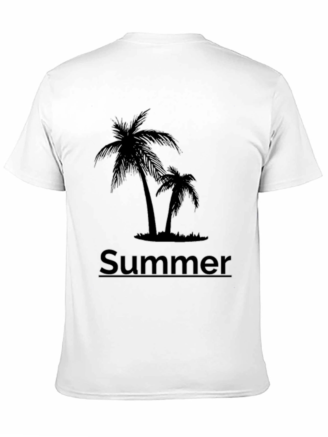 Summer Palm Tree Graphic T-Shirt - Black