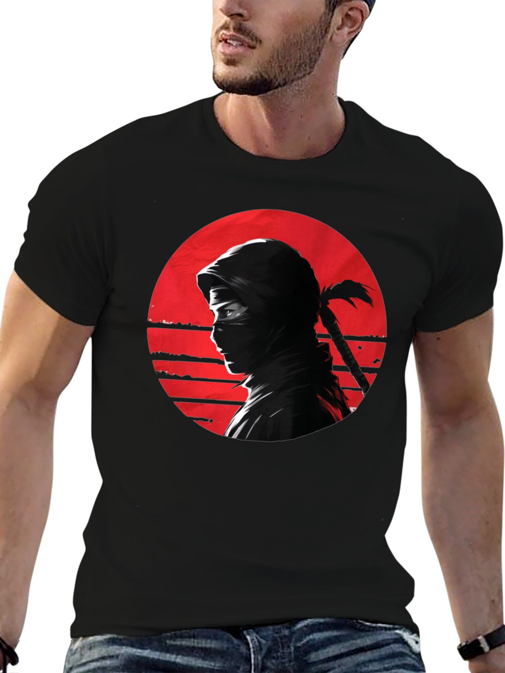 Ninja Sunset Graphic Tee - Black