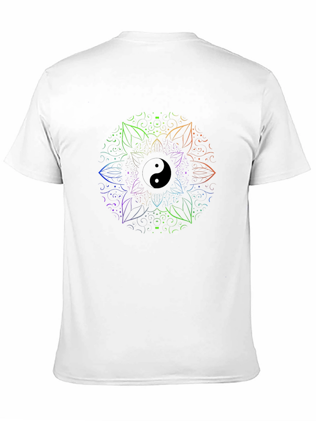Yin Yang Mandala Mens Black T-Shirt