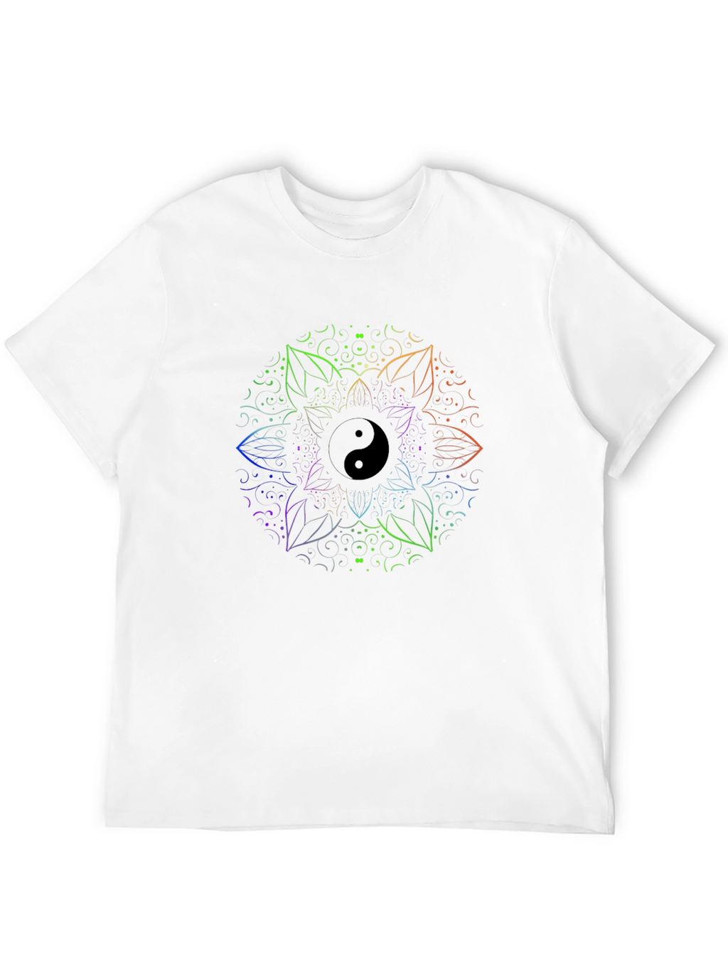 Yin Yang Mandala Mens Black T-Shirt