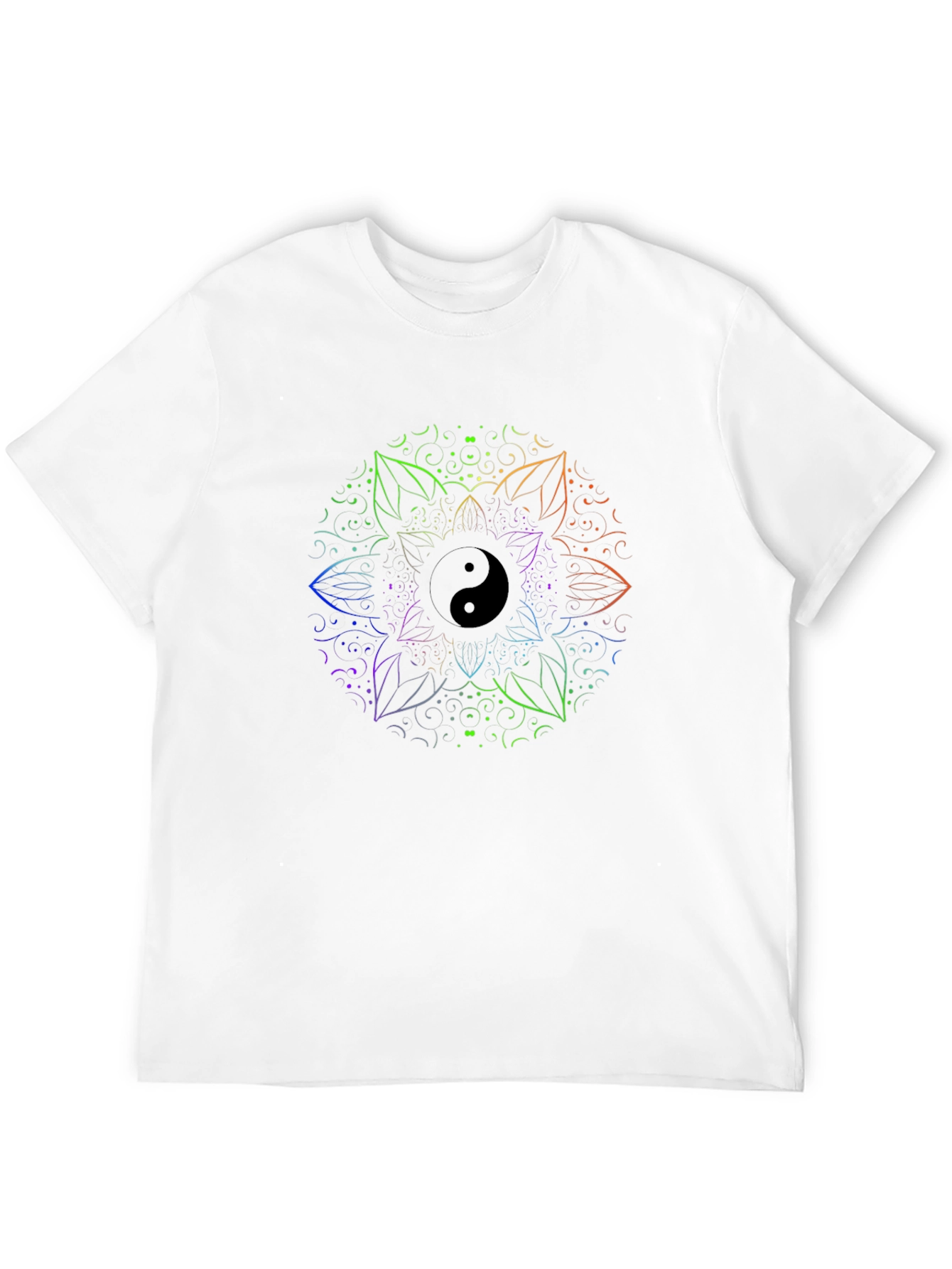 Yin Yang Mandala Mens Black T-Shirt