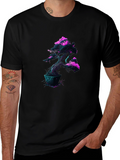 Cyberpunk Bonsai Tree Black T-Shirt