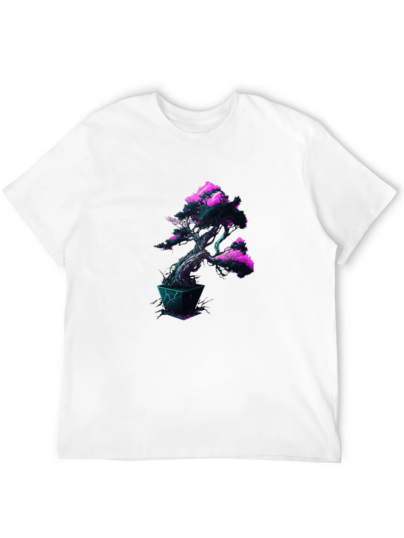 Cyberpunk Bonsai Tree Black T-Shirt