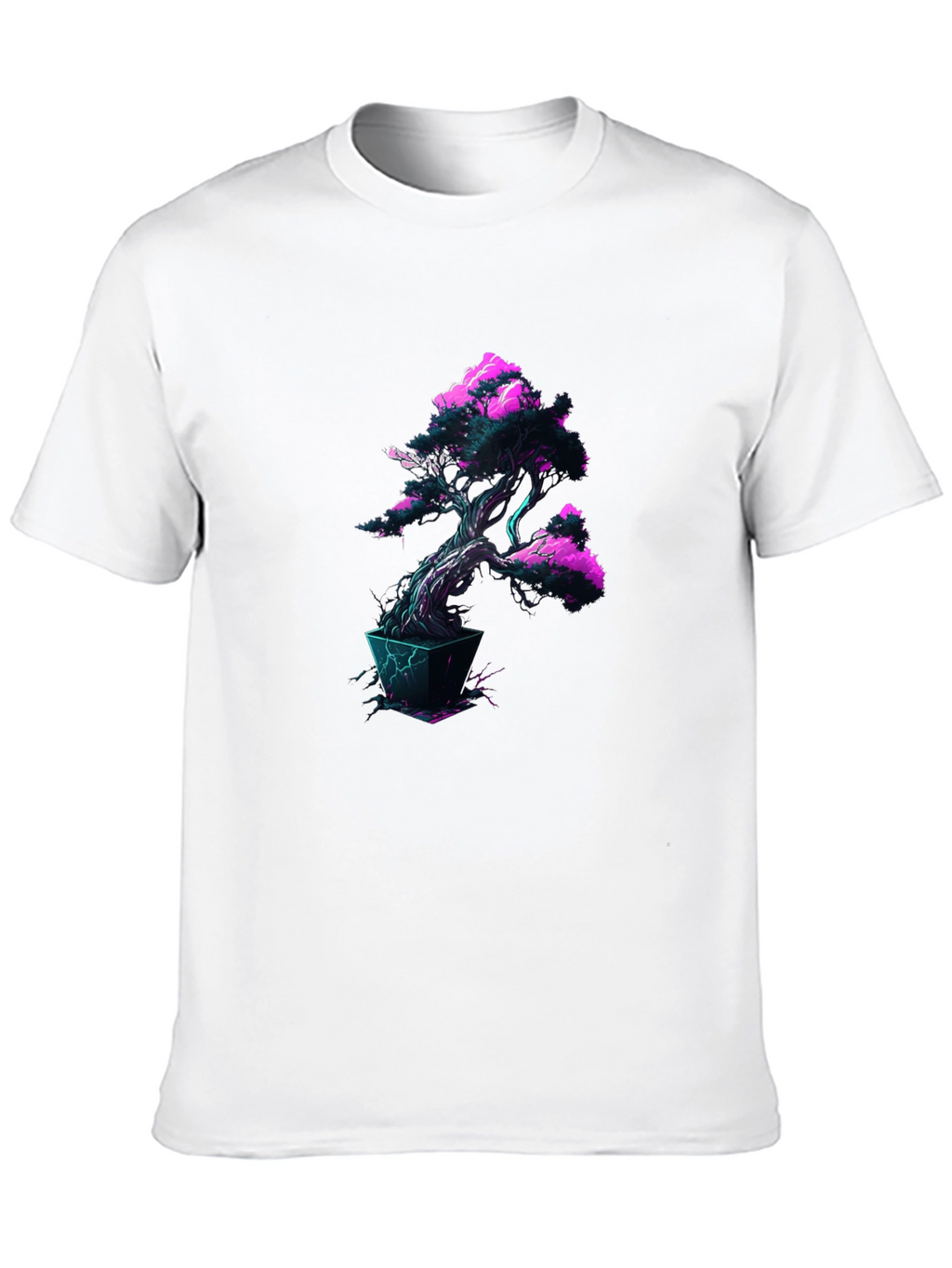 Cyberpunk Bonsai Tree Black T-Shirt