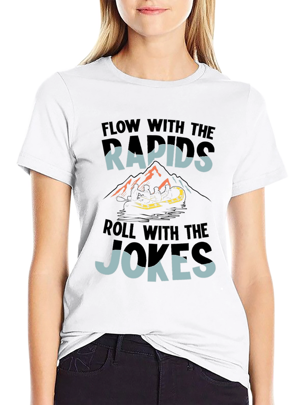 Flow With The Rapids Black Graphic Tee