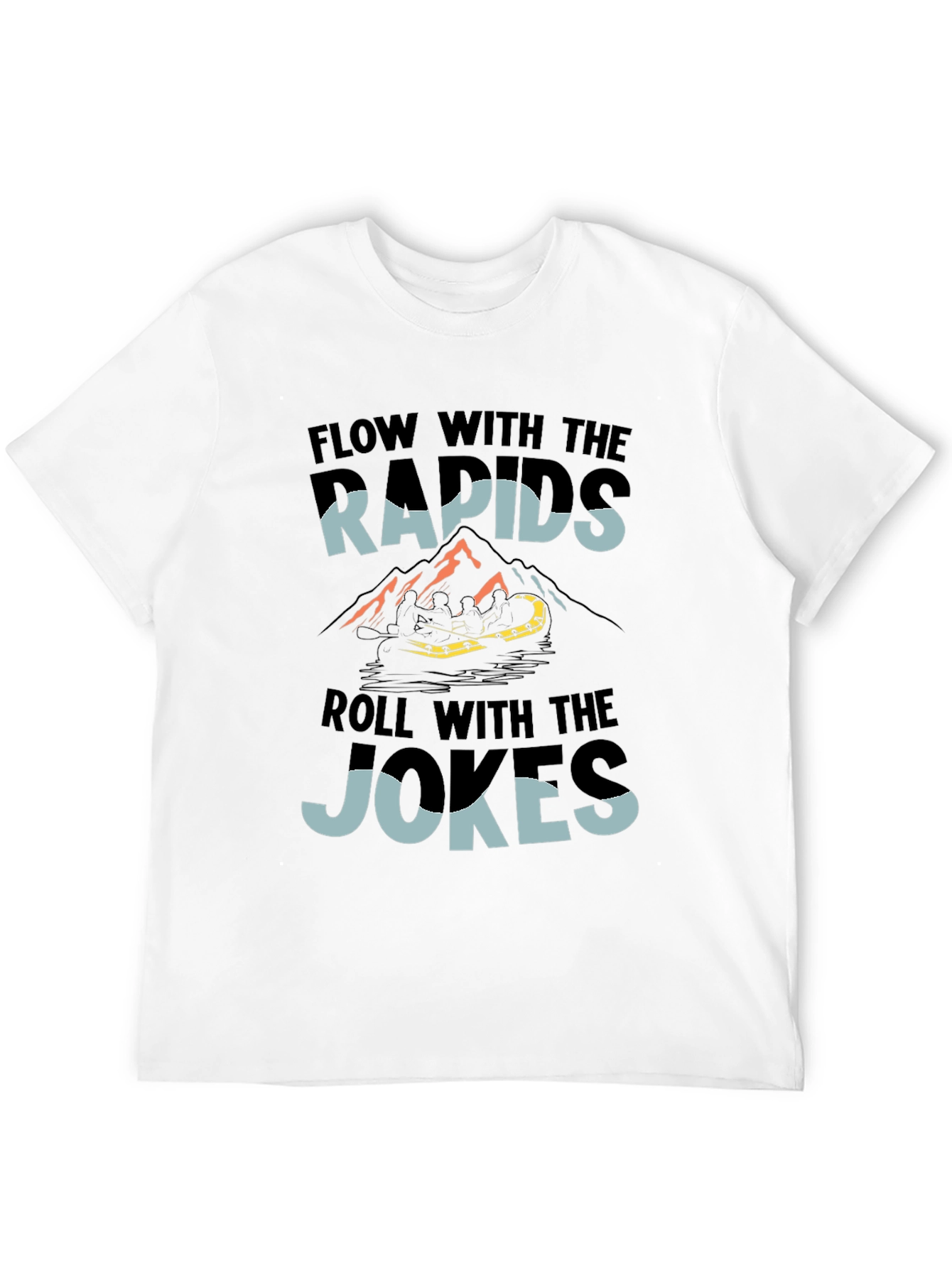 Flow With The Rapids Black Graphic Tee