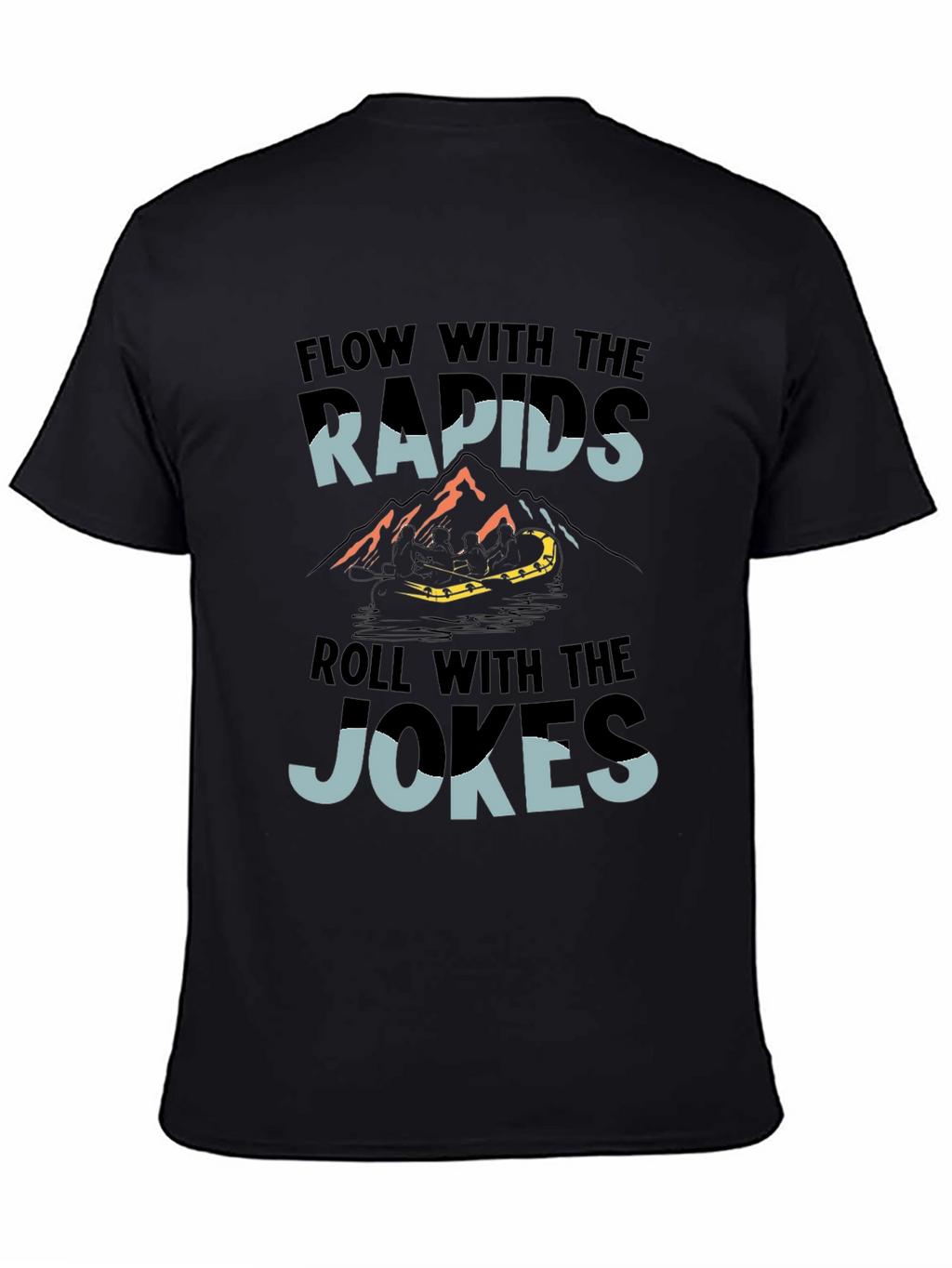 Flow With The Rapids Black Graphic Tee