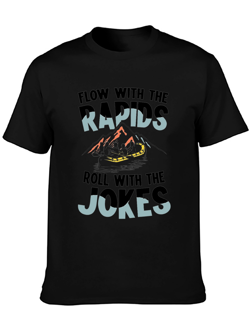 Flow With The Rapids Black Graphic Tee