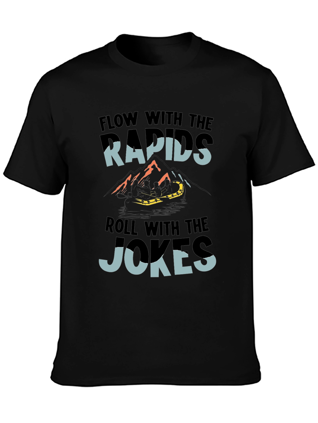 Flow With The Rapids Black Graphic Tee