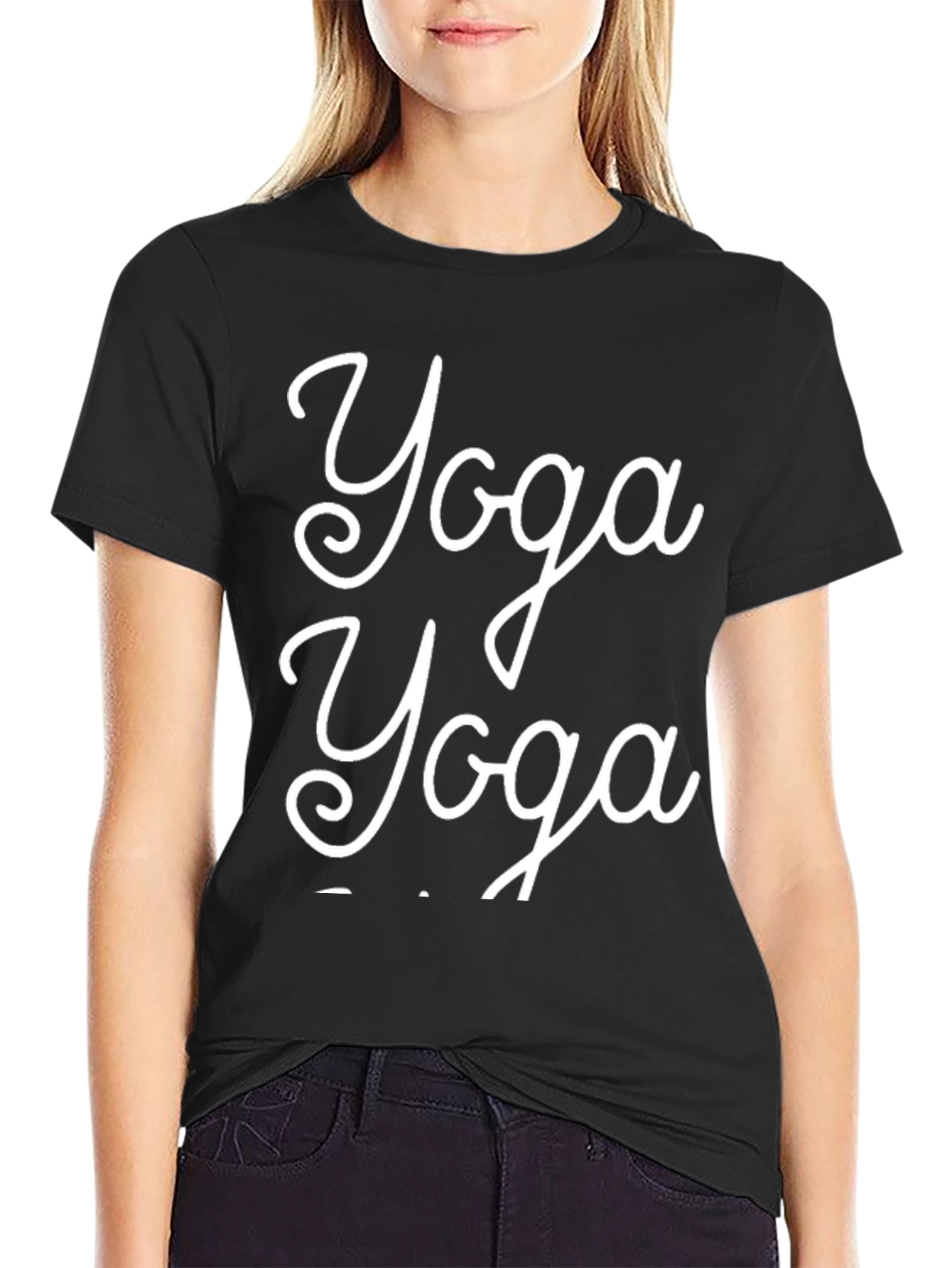 Yoga T-Shirt - Black - Relaxed Fit