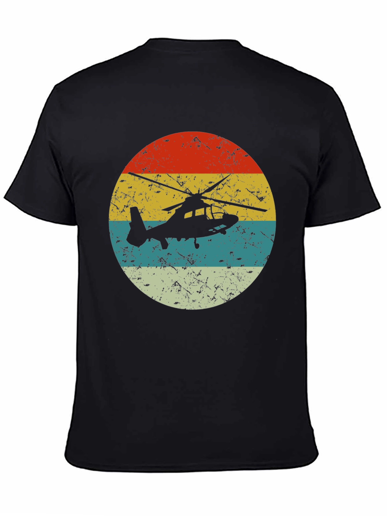 Retro Helicopter Graphic T-Shirt - Vintage Style