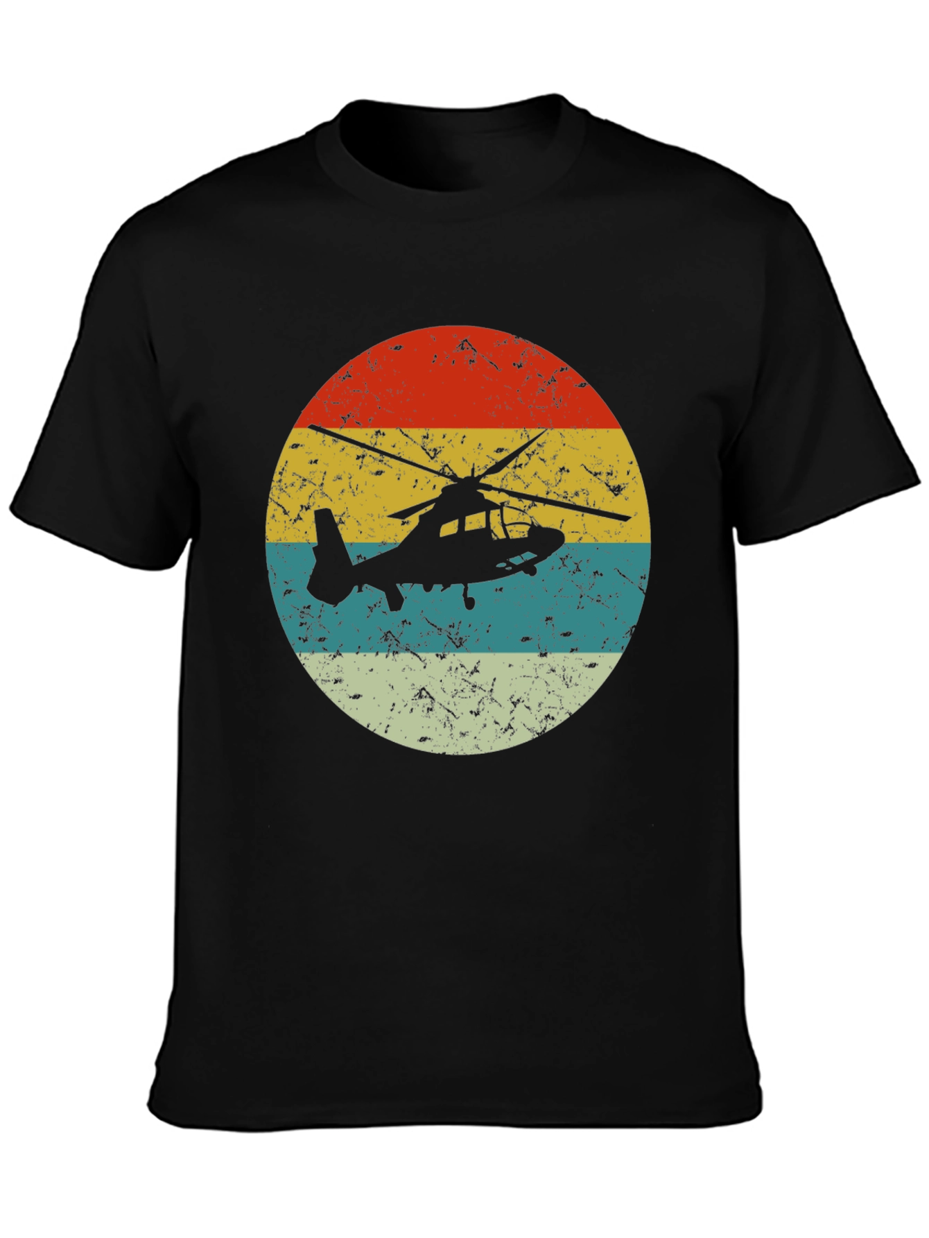 Retro Helicopter Graphic T-Shirt - Vintage Style