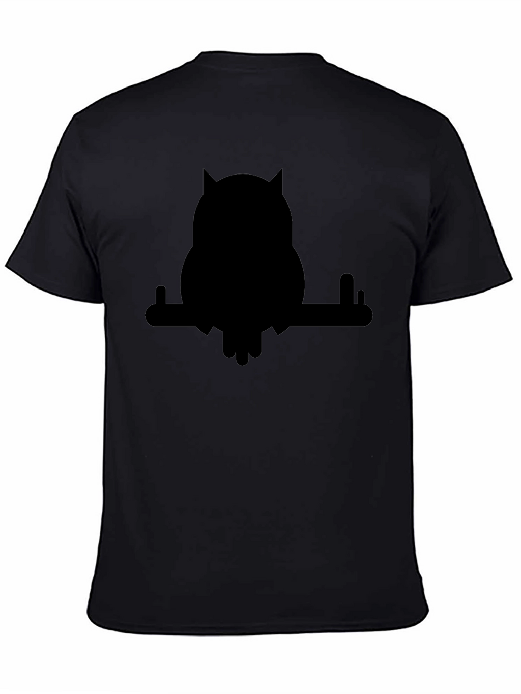 Black Owl on Branch Graphic T-Shirt