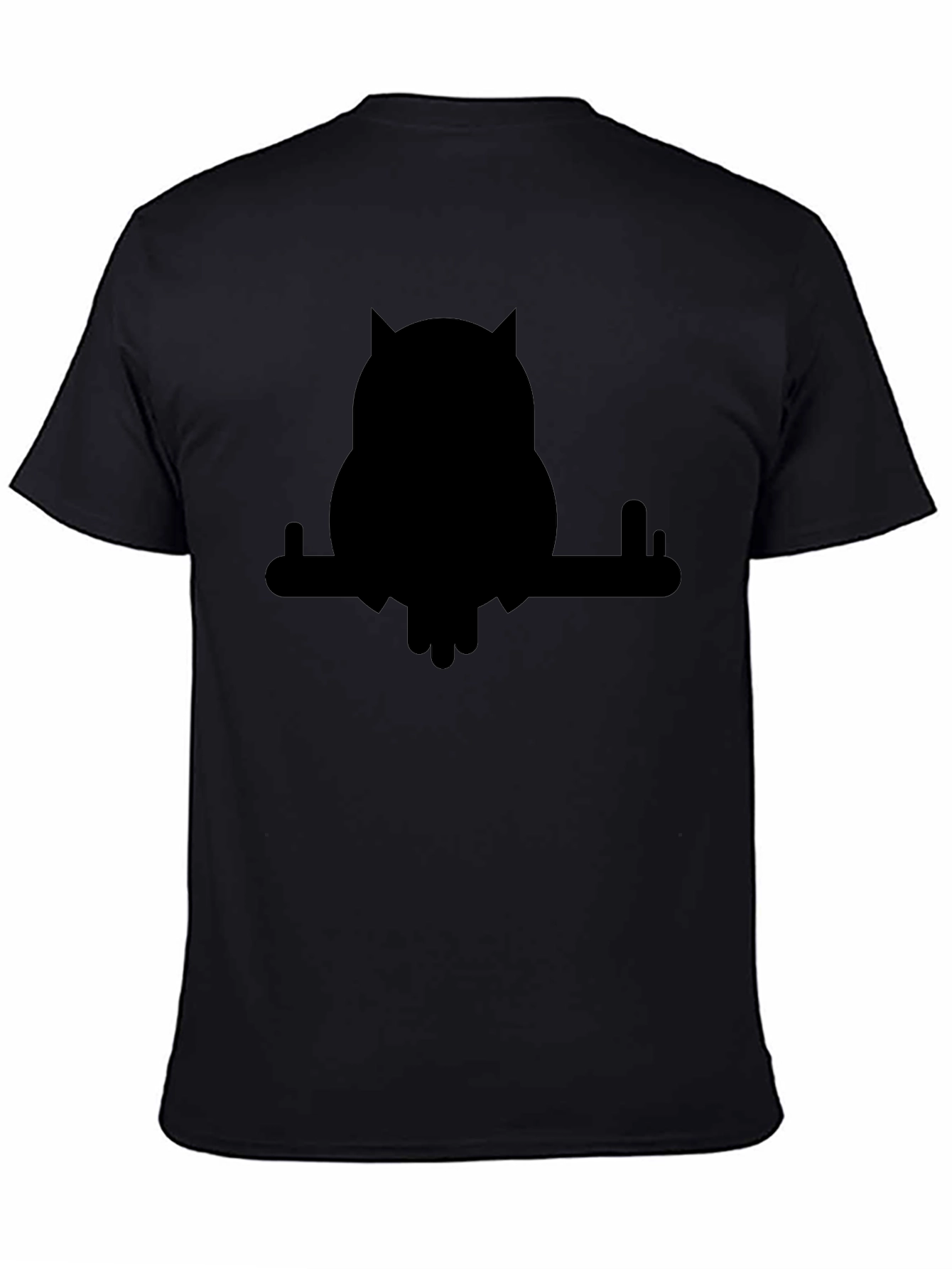 Black Owl on Branch Graphic T-Shirt