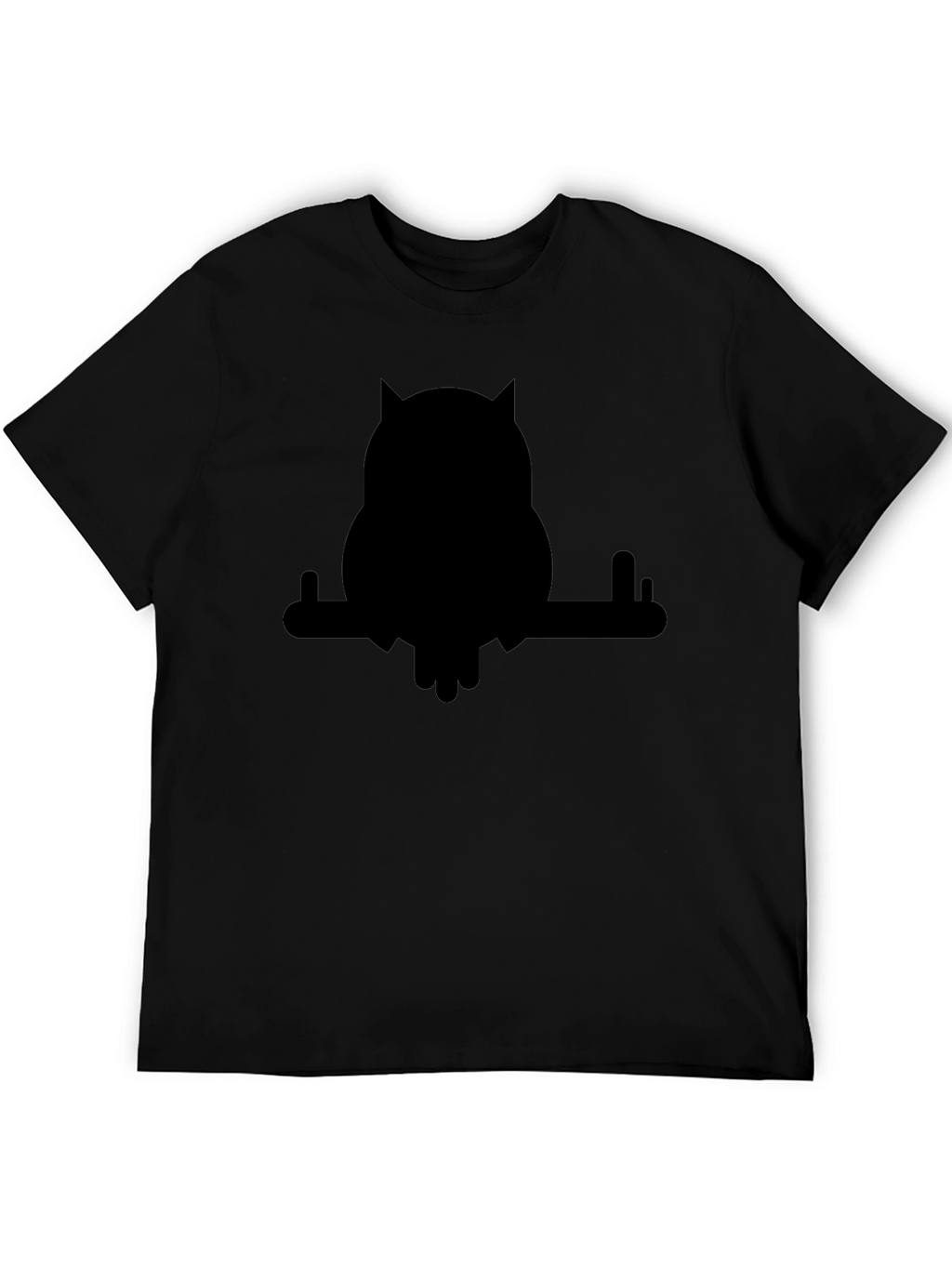 Black Owl on Branch Graphic T-Shirt