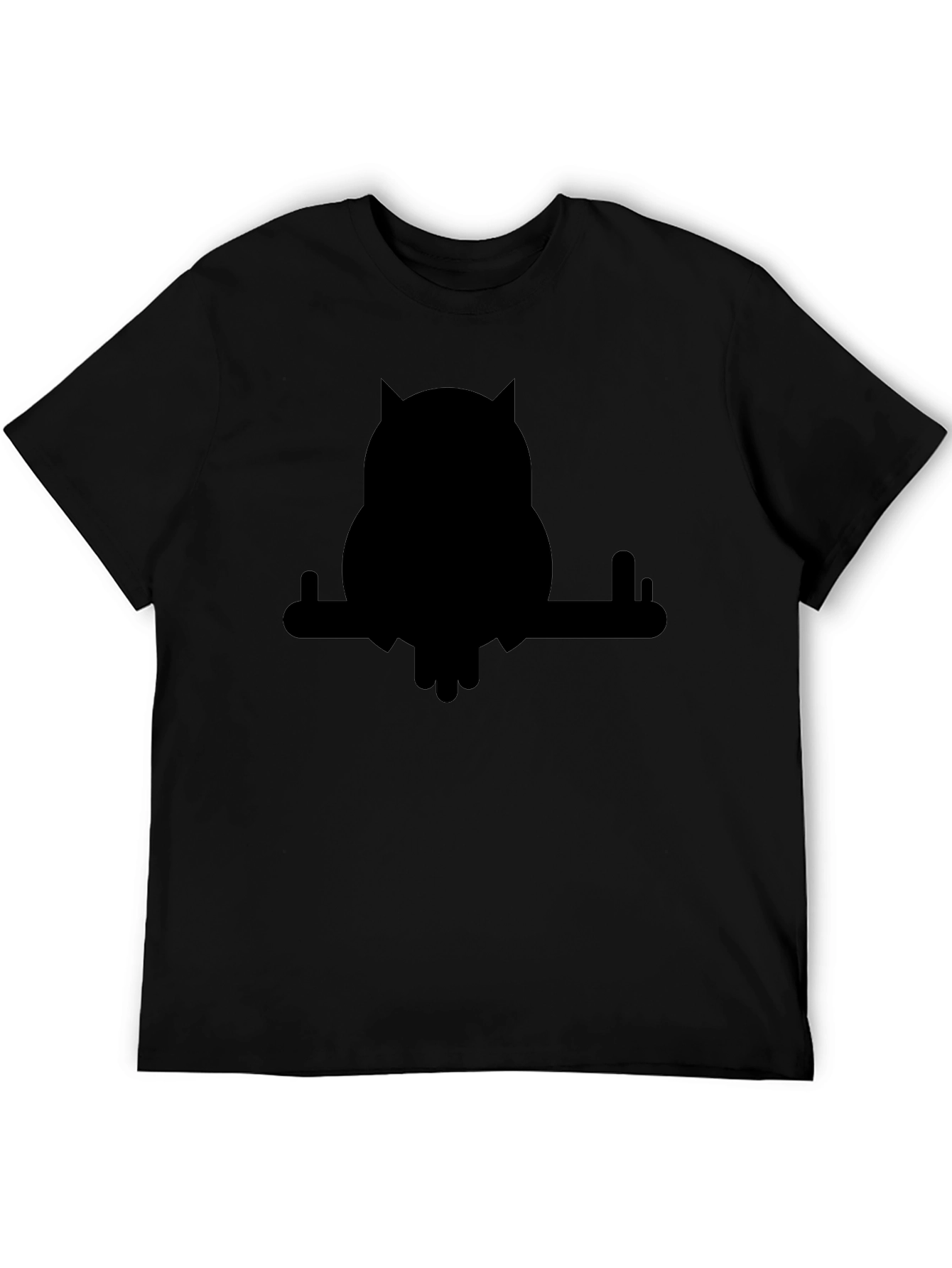 Black Owl on Branch Graphic T-Shirt