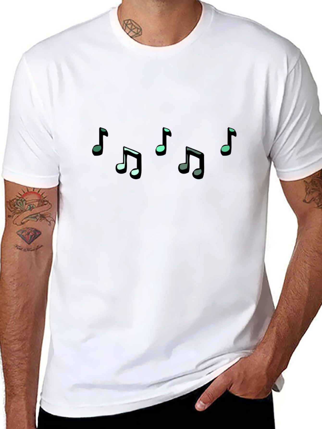Musical Notes Black T-Shirt
