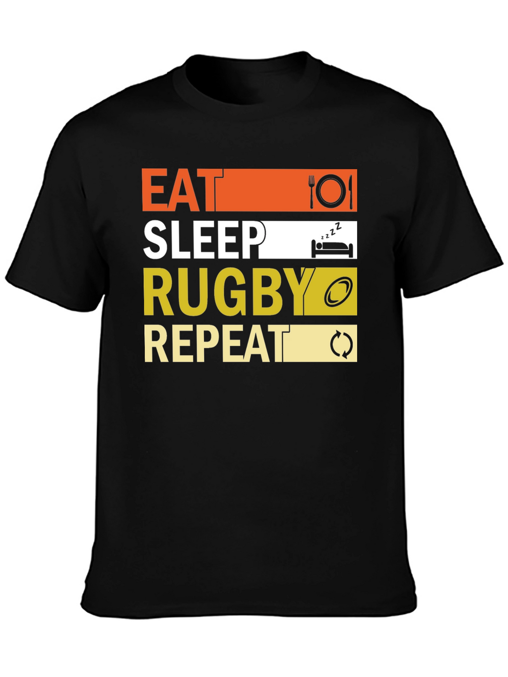 Eat Sleep Rugby Repeat Graphic Tee