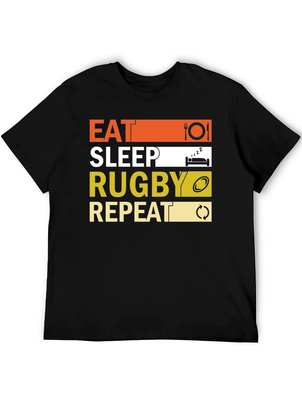 Eat Sleep Rugby Repeat Graphic Tee